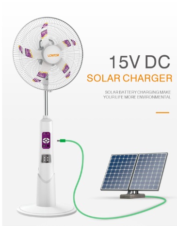 LONTOR RECHARGEBLE STANDING FAN WITH SOLAR PANELCTL-CF034-18C